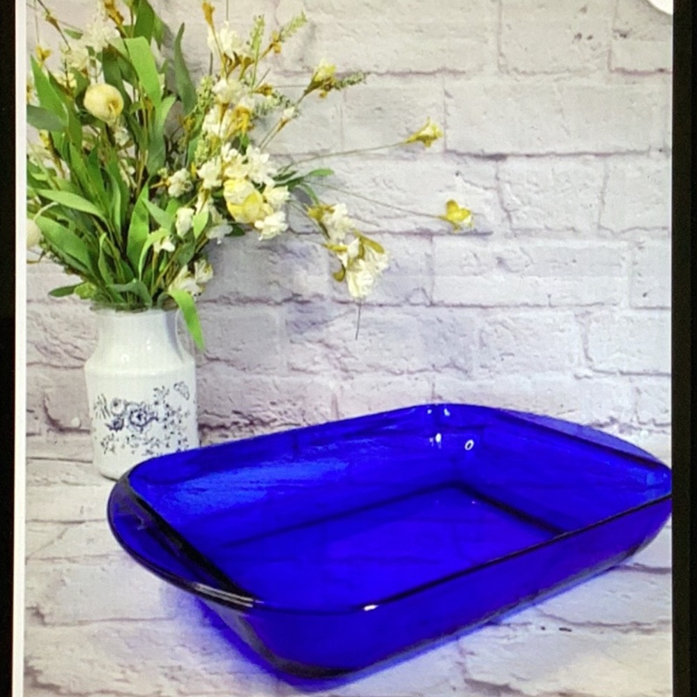 ⚓️ COBALT BLUE VINTAGE HUGE Baking Dish VNVC Handled